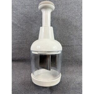 The Pampered Chef Food Chopper Manual White Clear Stainless Steel Dicer 2585